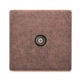 1 Gang Non-Isolated TV/Coaxial Socket Screwless Vintage Rustic Copper Plate and Black Trim
