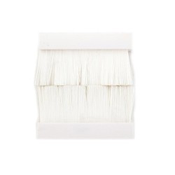 50mm x 50mm Brush in White for 2 Gang Euro Modules, Snap-in Brush Module