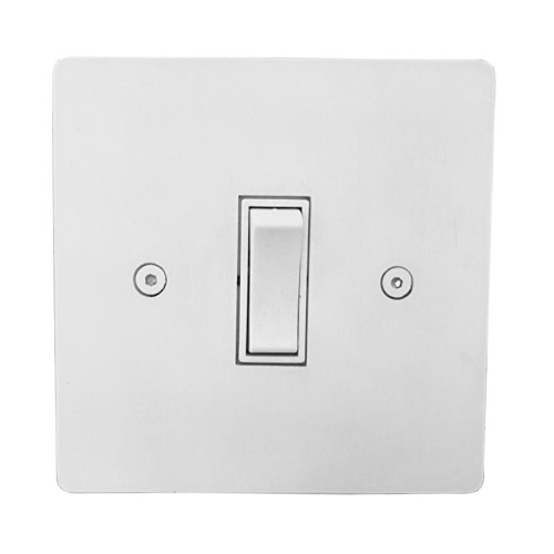 Primed White 1 Gang Intermediate 20A White Plastic Rocker Grid Switch on a Paintable Flat Plate with Screws