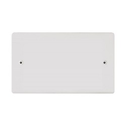 Primed White 2 Gang Blank plate - Double Blanking Plate Paintable Flat Plate with Screws