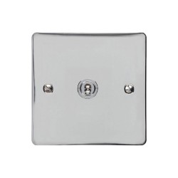 1 Gang Intermediate 20A Dolly Switch in Polished Chrome Flat Plate and Toggle, Elite Flat Plate
