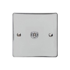 1 Gang Intermediate 20A Dolly Switch in Polished Chrome Flat Plate and Toggle, Elite Flat Plate
