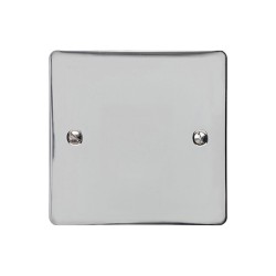 1 Gang Single Section Blank Plate in Polished Chrome Flat Plate, Elite Flat Plate