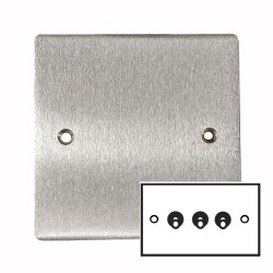 3 Gang 2 Way 20A Dolly Switch in Satin Chrome Flat Plate and Toggle, Elite Flat Plate
