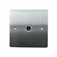 1 Gang TV/Coaxial Non-Isolated Socket in Satin Chrome Plate with White Trim, Elite Flat Plate