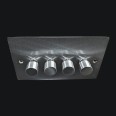 4 Gang 2 Way Trailing Edge LED Dimmer 10-120W Satin Chrome Flat Plate and Knob, Elite Flat Plate