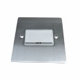 6A Triple Pole Fan Isolator Switch in Satin Chrome Plate with White Trim and Switch, Elite Flat Plate