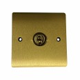 1 Gang 2 Way 20A Single Dolly Switch in Satin Brass Flat Plate and Toggle, Elite Flat Plate