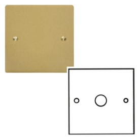 1 Gang Flex Outlet Plate in Satin Brass Plate with White Trim, Elite Flat Plate