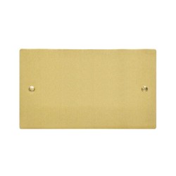 2 Gang Double Section Blank Plate in Satin Brass Flat Plate, Elite Flat Plate