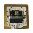 1 Gang 5A 3 Pin Unswitched Socket in Satin Brass Flat Plate with White Trim, Elite Flat Plate