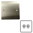 2 Gang 2 Way 20A Twin Dolly Switch in Satin Nickel Flat Plate and Toggle, Elite Flat Plate