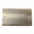 2 Gang Double Section Blank Plate in Satin Nickel Flat Plate, Elite Flat Plate