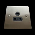 1 Gang 5A 3 Pin Unswitched Socket in Satin Nickel Flat Plate with Black Trim, Elite Flat Plate