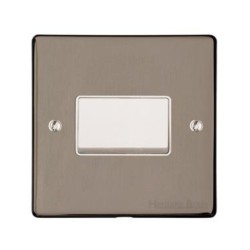 1 Gang 6A Triple Pole Fan Isolator Switch in Satin Nickel Plate with White Trim and Switch, Trim Elite Flat Plate