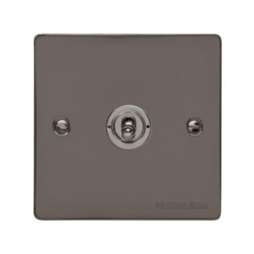 1 Gang 2 Way 20A Dolly Switch in Black Nickel Flat Plate and Toggle, Elite Flat Plate