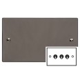3 Gang 2 Way 20A Dolly Switch in Polished Black Nickel Flat Plate and Toggle, Elite Flat Plate