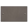 2 Gang Double Blank Plate in a Polished Black Nickel Flat Plate, Heritage Brass Elite