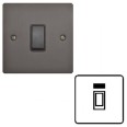 1 Gang 20A Double Pole Switch with Neon Matt Bronze Plate and Black Plastic Rocker and Trim