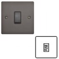 13A Unswitched Fused Spur on a Matt Bronze Elite Flat Plate with Black Plastic Trim
