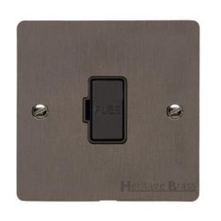 13A Unswitched Fused Spur on a Matt Bronze Elite Flat Plate with Black Plastic Trim