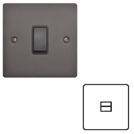 1 Gang Secondary Telephone Socket in Matt Bronze Elite Flat Plate with Black Trim, Elite Flat Plate