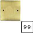 2 Gang 2 Way 20A Dolly Switch in Antique Brass Flat Plate and Toggle, Elite Flat Plate