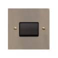 1 Gang 6A Triple Pole Fan Isolator Switch in Antique Brass Elite Flat Plate with Black Trim and Switch