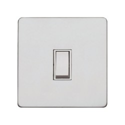 Screwless Primed White 1 Gang 20A Double Pole Grid Switch, White Plastic Rocker on a Paintable Flat Plate