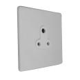 Screwless Primed White 1 Gang 5A Unswitched 3 Pin Socket with White Plastic Trim on a Paintable Flat Plate