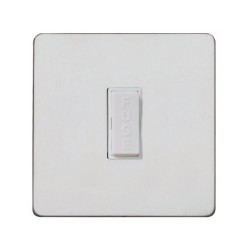 Screwless Primed White 1 Gang 13A Unswitched Spur (Fused Connection Unit) White Plastic Trim Paintable Flat Plate