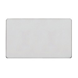 2 Gang Double Blank Plate in Matt White Screwless Plate (no trim), Mode White