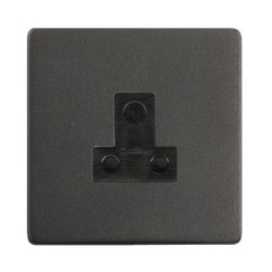 5 Amp 3 Pin Unswitched Socket in Matt Black Screwless Plate Black Trim, Mode Black range