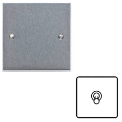 1 Gang Intermediate 20A Dolly Switch Victorian Satin Chrome Plain Edge Raised Plate and Toggle Switch