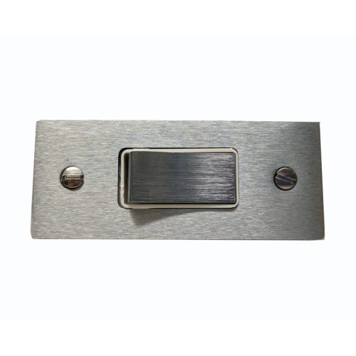 1 Gang 2 Way 10A Architrave Switch in Victorian Satin Chrome White Trim, Plain edge, Harmony Grid