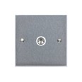 1 Gang Non-Isolated TV Coaxial Socket Victorian Satin Chrome Plain Edge Raised Plate and White Trim