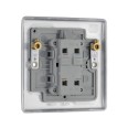 1 Gang 20A DP Switch with Neon Indicator, BG Nexus NBS31-01 Brushed Steel Raised Plate