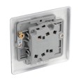 2 Gang 2 Way 20A 16AX Double Switch in Brushed Steel BG Nexus NBS42-01 Metal Raised Plate