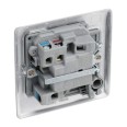 1 Gang 13A Switched Fused Spur with Power Indicator and Flex Outlet in Brushed Steel BG Nexus NBS53-01 Metal Raised Plate