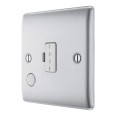 1 Gang 13A Unswitched Fused Spur with Flex Outlet in Brushed Steel BG Nexus NBS55-01 Metal Raised Plate