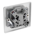 1 Gang 13A Unswitched Fused Spur with Flex Outlet in Brushed Steel BG Nexus NBS55-01 Metal Raised Plate