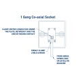 1 Gang Single Coaxial Socket Brushed Steel BG Nexus NBS60-01 Raised Plate TV/FM Coax Socket