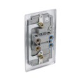 45A Double Pole Red Rocker Cooker Switch with LED Indicator Double Plate BG Nexus NBS72-01 Brushed Steel Raised Plate