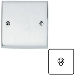 1 Gang Intermediate 20A Dolly Switch Victorian Polished Chrome Plain Raised Plate and Toggle Switch