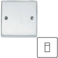 1 Gang RJ45 Data Socket Outlet Victorian Polished Chrome Plain Raised Plate with White Trim