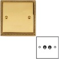 2 Gang 2 Way 20A Dolly Switch Georgian Polished Brass Rope Edge Raised Plate and Toggle Switches