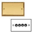 4 Gang 2 Way 20A Dolly Switch Georgian Polished Brass Rope Edge Raised Plate and Toggle Switches