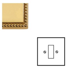 1 Gang 20A DP Switch in Victorian Elite Georgian Polished Brass with Black Trim