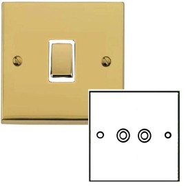 TV / Satellite Socket in Polished Brass Low Profile Plate and White Trim, Richmond Elite