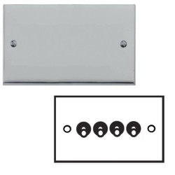 4 Gang 2 Way 20A Dolly Switch in Polished Chrome Low Profile Plate and Toggle, Richmond Elite